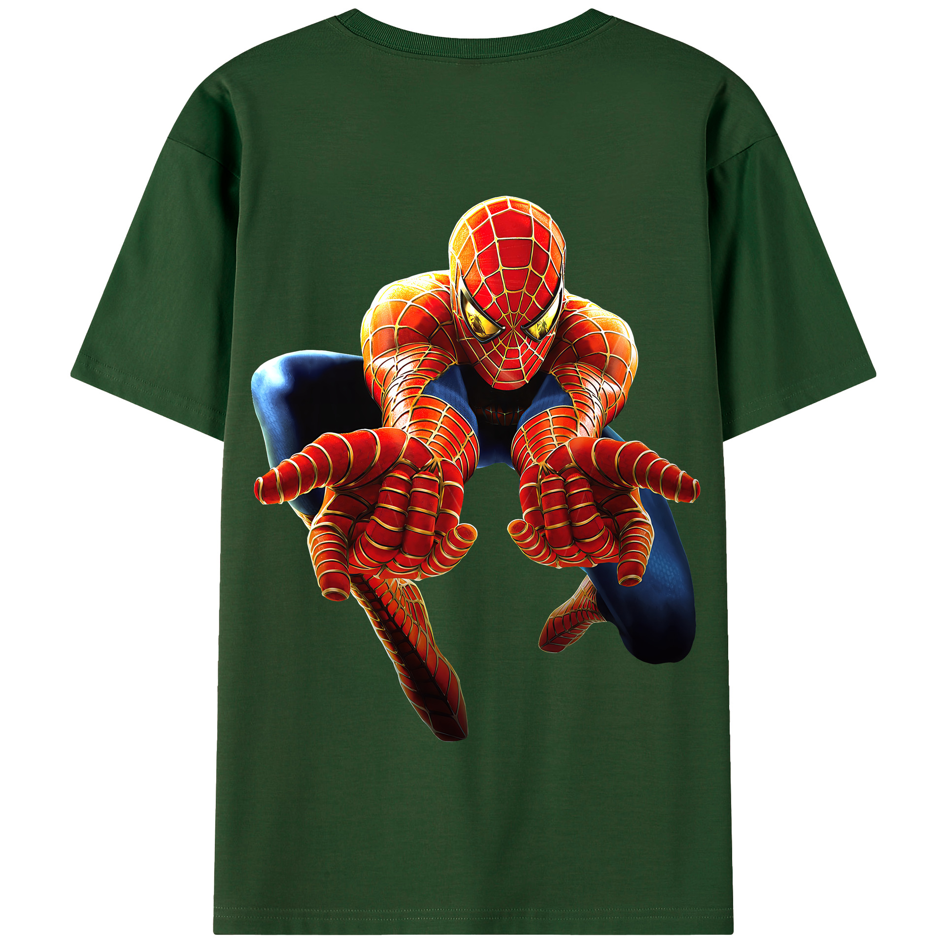 （画像用） Spider Man スパイダーマン 綿100％半袖Tシャツ（背面プリント）
